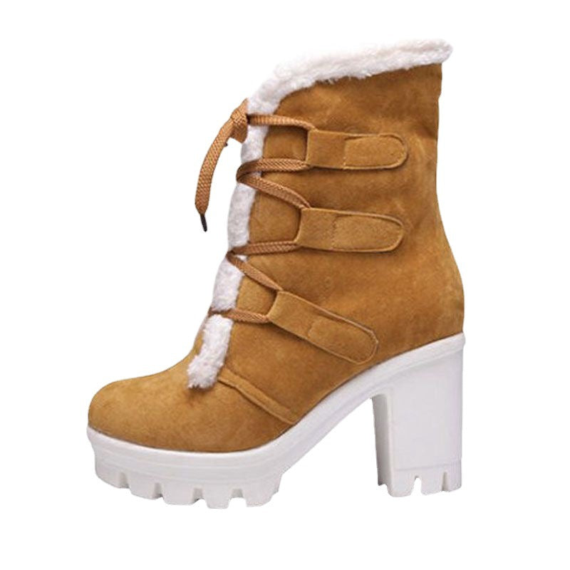 Wish Women's Thick Sole Waterproof Martin Boots