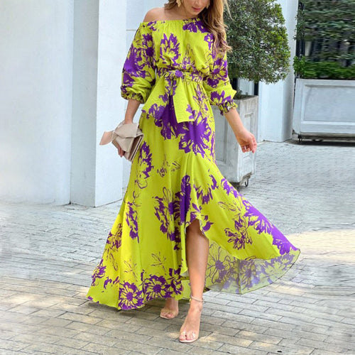2023 Spring Summer Belted Dress with Lantern Sleeves