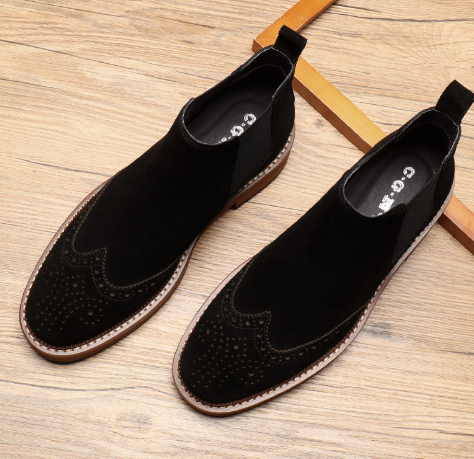 Original Handmade Frosted Leather Men's Brogue Boots