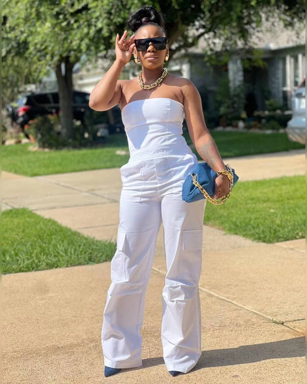 C3183 Women's Sleeveless Jumpsuit with Pockets