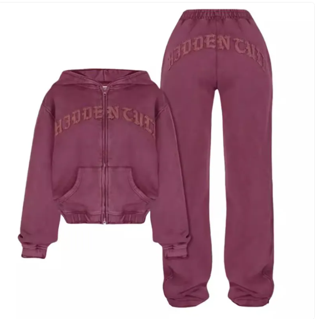 Chic Zip-Up Hooded Crop Top & Drawstring Pants Set
