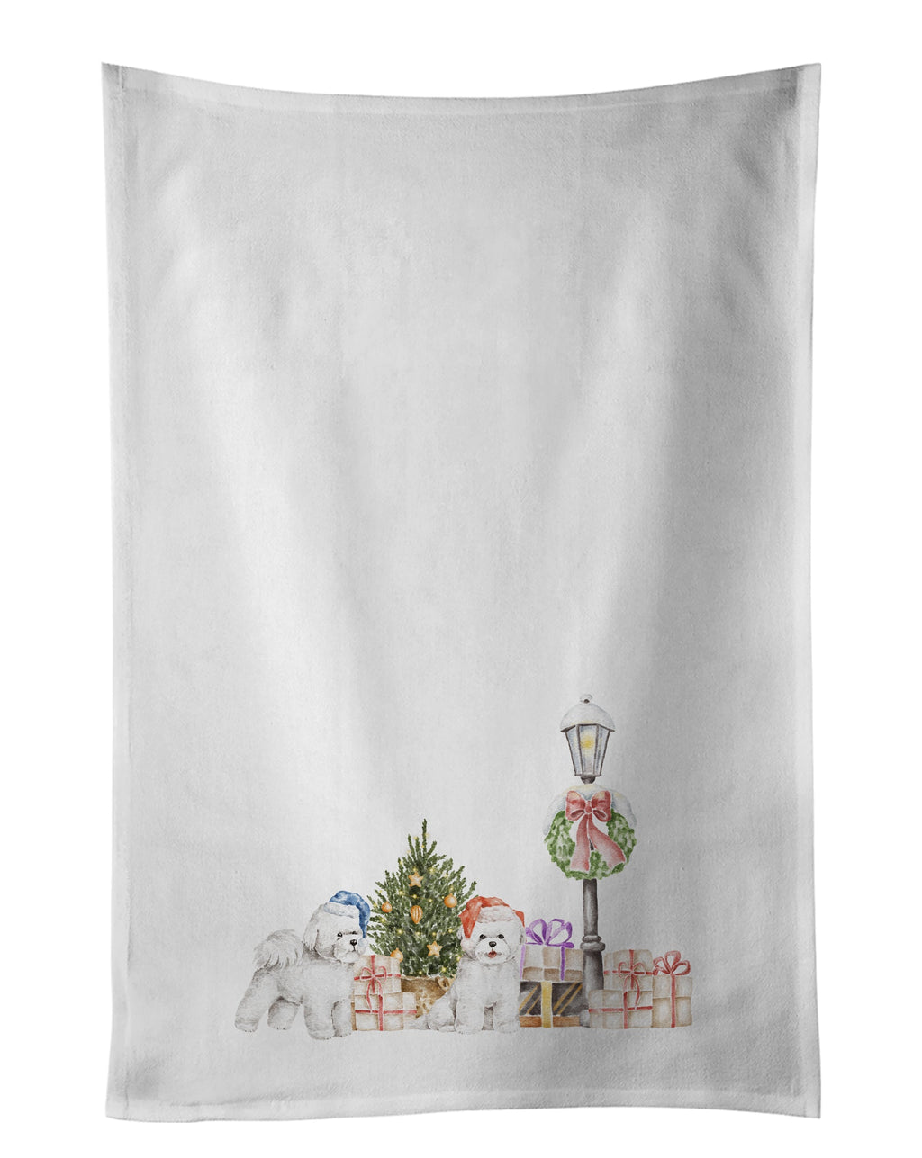 Bichon Frise Excited Pair Kitchen Towel Set of 2