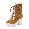 Wish Women's Thick Sole Waterproof Martin Boots
