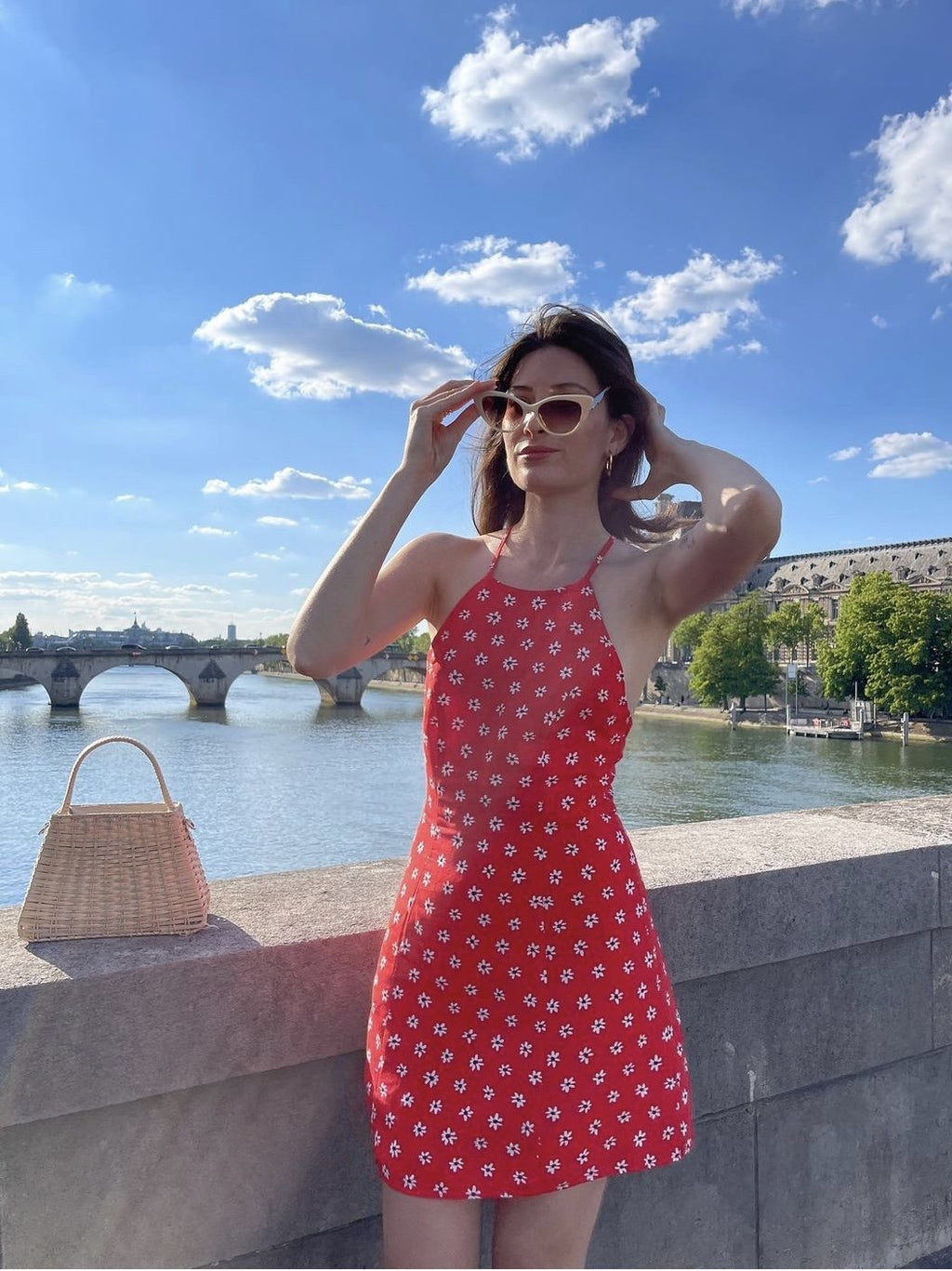 Floral Suspender Dress with French Atmosphere
