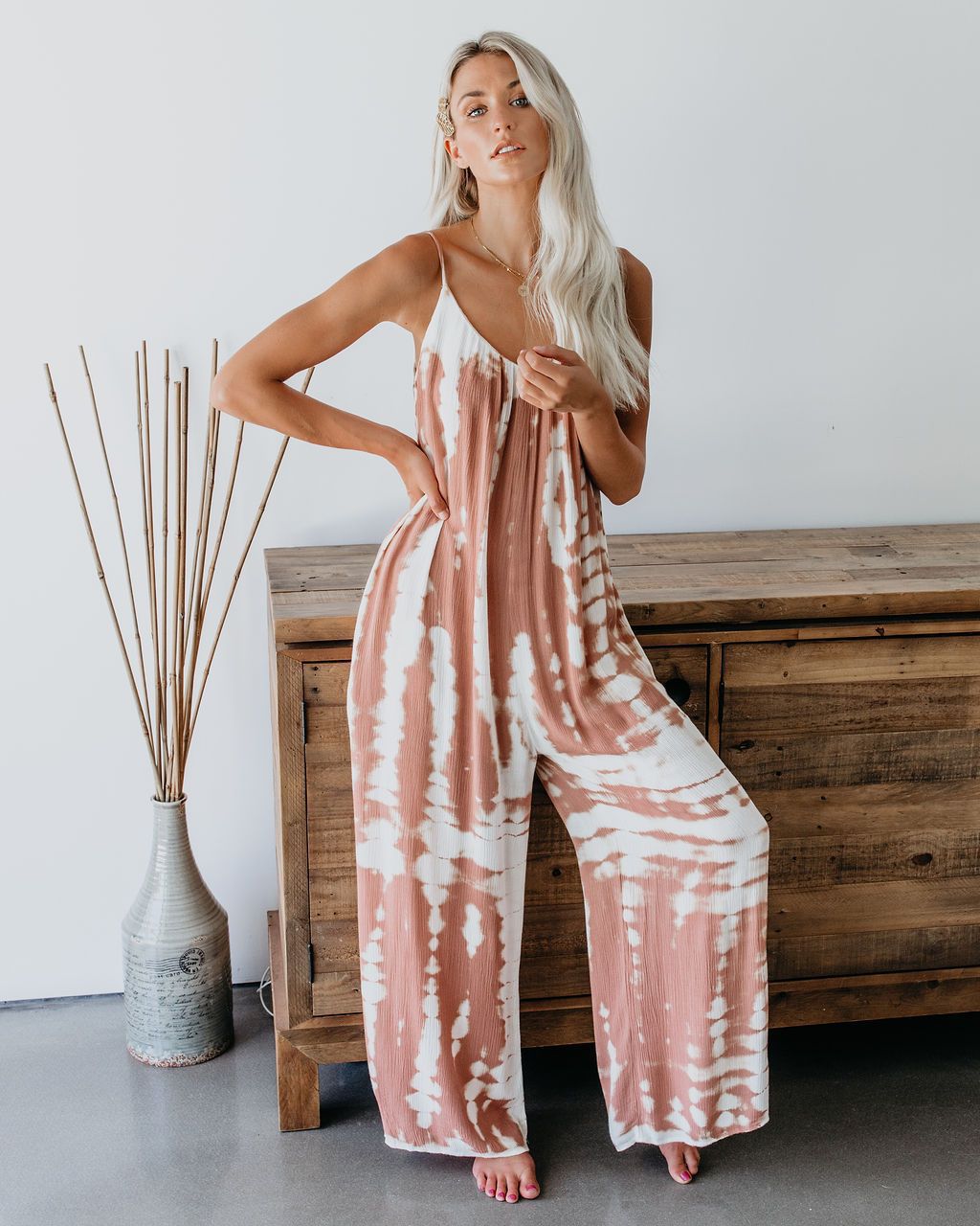 Summer Tie-Dye Loose Women’s Jumpsuit with Straps