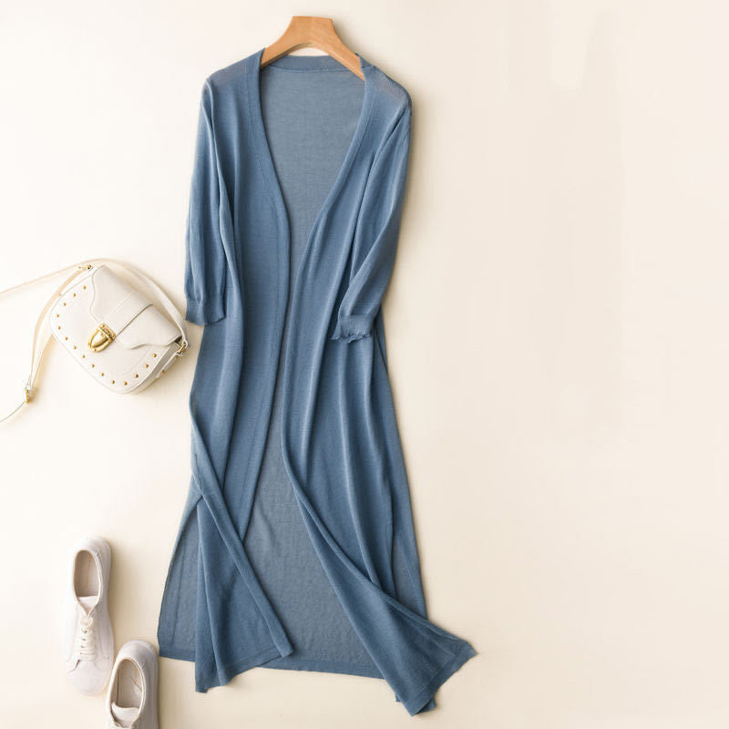 Ice Silk Knitted Women's Sun Protection Cardigan Coat