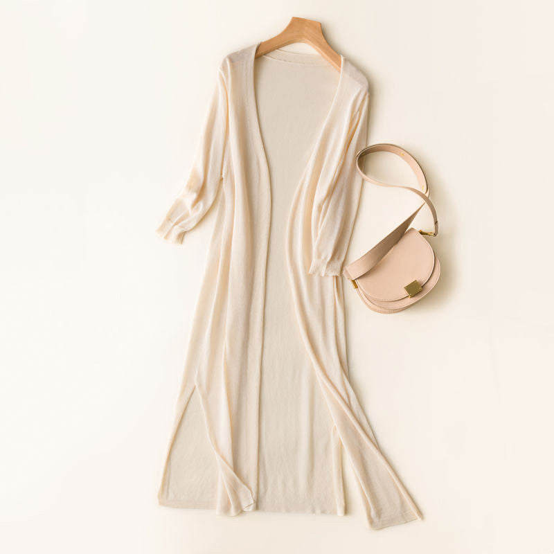 Ice Silk Knitted Women's Sun Protection Cardigan Coat
