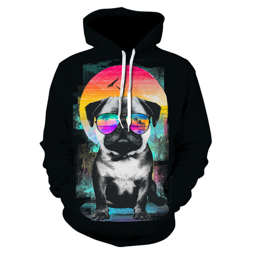Digitally Printed Loose Fit Hooded Sweatshirt