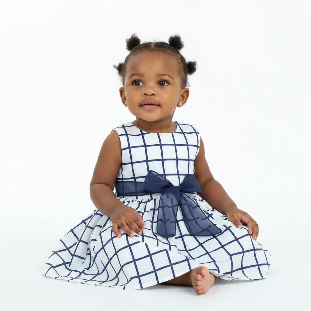 Royal Elegance Plaid Bow Dress
